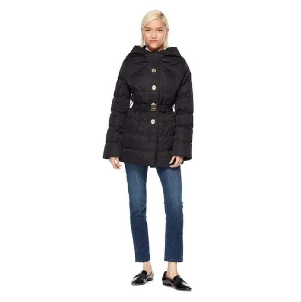 Kate Spade womens down filled black puffer coat size large